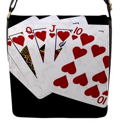 Poker Hands   Royal Flush Hearts Flap Messenger Bag (s) by FunnyCow