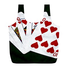 Poker Hands   Royal Flush Hearts Full Print Recycle Bags (l)  by FunnyCow