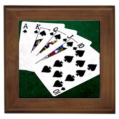 Poker Hands   Royal Flush Spades Framed Tiles by FunnyCow