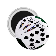 Poker Hands   Royal Flush Spades 2 25  Magnets by FunnyCow