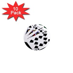 Poker Hands   Royal Flush Spades 1  Mini Magnet (10 Pack)  by FunnyCow