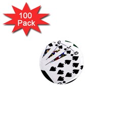 Poker Hands   Royal Flush Spades 1  Mini Magnets (100 Pack)  by FunnyCow