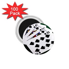 Poker Hands   Royal Flush Spades 1 75  Magnets (100 Pack)  by FunnyCow