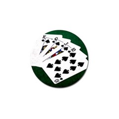 Poker Hands   Royal Flush Spades Golf Ball Marker by FunnyCow