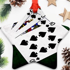 Poker Hands   Royal Flush Spades Star Ornament (two Sides) by FunnyCow