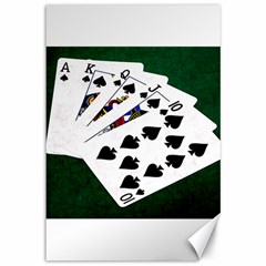 Poker Hands   Royal Flush Spades Canvas 12  X 18   by FunnyCow