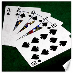 Poker Hands   Royal Flush Spades Canvas 16  X 16   by FunnyCow