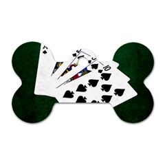 Poker Hands   Royal Flush Spades Dog Tag Bone (two Sides) by FunnyCow