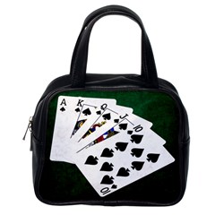 Poker Hands   Royal Flush Spades Classic Handbags (one Side) by FunnyCow