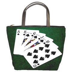 Poker Hands   Royal Flush Spades Bucket Bags by FunnyCow