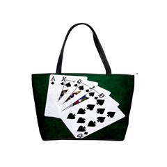 Poker Hands   Royal Flush Spades Shoulder Handbags by FunnyCow