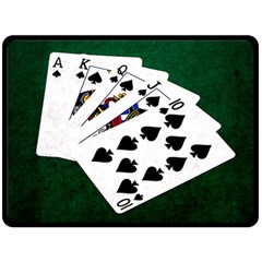 Poker Hands   Royal Flush Spades Fleece Blanket (large)  by FunnyCow