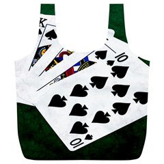 Poker Hands   Royal Flush Spades Full Print Recycle Bags (l)  by FunnyCow