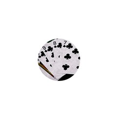 Poker Hands   Straight Flush Clubs 1  Mini Buttons by FunnyCow