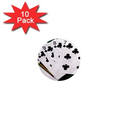 Poker Hands   Straight Flush Clubs 1  Mini Magnet (10 Pack)  by FunnyCow