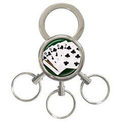 Poker Hands   Straight Flush Clubs 3-ring Key Chains by FunnyCow