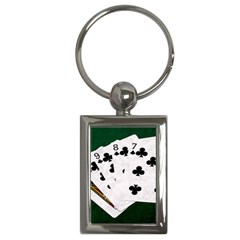 Poker Hands   Straight Flush Clubs Key Chains (rectangle)  by FunnyCow