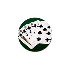 Poker Hands   Straight Flush Clubs Golf Ball Marker by FunnyCow