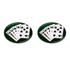 Poker Hands   Straight Flush Clubs Cufflinks (oval) by FunnyCow