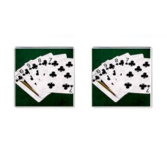 Poker Hands   Straight Flush Clubs Cufflinks (square) by FunnyCow