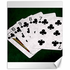 Poker Hands   Straight Flush Clubs Canvas 16  X 20   by FunnyCow