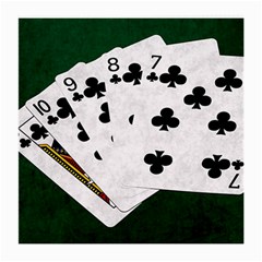 Poker Hands   Straight Flush Clubs Medium Glasses Cloth (2-side) by FunnyCow