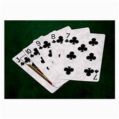 Poker Hands   Straight Flush Clubs Large Glasses Cloth by FunnyCow