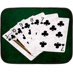 Poker Hands   Straight Flush Clubs Double Sided Fleece Blanket (mini)  by FunnyCow