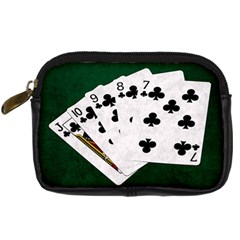 Poker Hands   Straight Flush Clubs Digital Camera Cases by FunnyCow