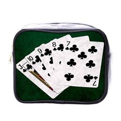 Poker Hands   Straight Flush Clubs Mini Toiletries Bags by FunnyCow