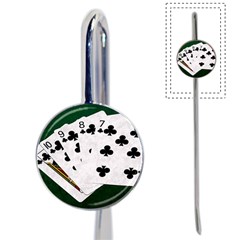 Poker Hands   Straight Flush Clubs Book Mark by FunnyCow