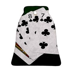 Poker Hands   Straight Flush Clubs Bell Ornament (two Sides) by FunnyCow