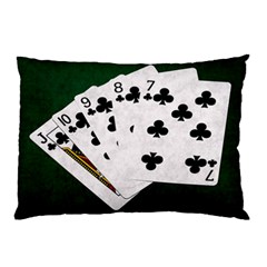 Poker Hands   Straight Flush Clubs Pillow Case (two Sides) by FunnyCow