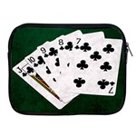 Poker Hands   Straight Flush Clubs Apple iPad 2/3/4 Zipper Cases Front