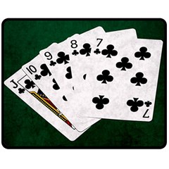 Poker Hands   Straight Flush Clubs Double Sided Fleece Blanket (medium)  by FunnyCow