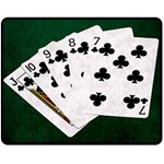 Poker Hands   Straight Flush Clubs Double Sided Fleece Blanket (Medium)  58.8 x47.4  Blanket Back