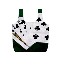 Poker Hands   Straight Flush Clubs Full Print Recycle Bags (s)  by FunnyCow