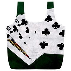 Poker Hands   Straight Flush Clubs Full Print Recycle Bags (l)  by FunnyCow