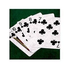 Poker Hands   Straight Flush Clubs Small Satin Scarf (square) by FunnyCow