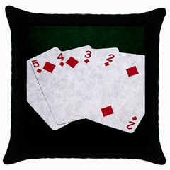 Poker Hands   Straight Flush Diamonds Throw Pillow Case (black) by FunnyCow