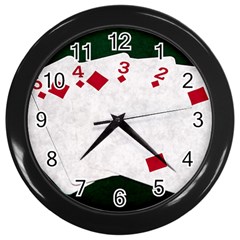 Poker Hands   Straight Flush Diamonds Wall Clocks (black) by FunnyCow