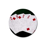 Poker Hands   Straight Flush Diamonds Rubber Coaster (Round)  Front