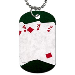 Poker Hands   Straight Flush Diamonds Dog Tag (one Side) by FunnyCow