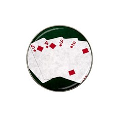 Poker Hands   Straight Flush Diamonds Hat Clip Ball Marker (4 Pack) by FunnyCow