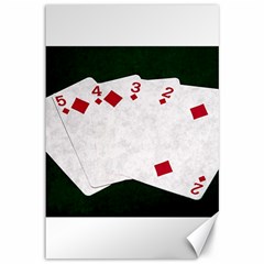 Poker Hands   Straight Flush Diamonds Canvas 12  X 18   by FunnyCow