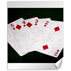 Poker Hands   Straight Flush Diamonds Canvas 16  X 20   by FunnyCow