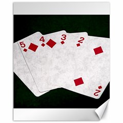 Poker Hands   Straight Flush Diamonds Canvas 11  X 14   by FunnyCow