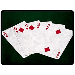 Poker Hands   Straight Flush Diamonds Fleece Blanket (large)  by FunnyCow