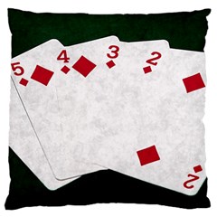 Poker Hands   Straight Flush Diamonds Large Cushion Case (one Side) by FunnyCow