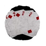 Poker Hands   Straight Flush Diamonds Standard 15  Premium Round Cushions Back